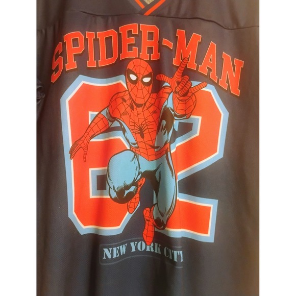 Marvel Spiderman Jersey Size Medium AOP Pit2Pit 25" Parker 62 NWOT Nice Clean - Picture 2 of 6